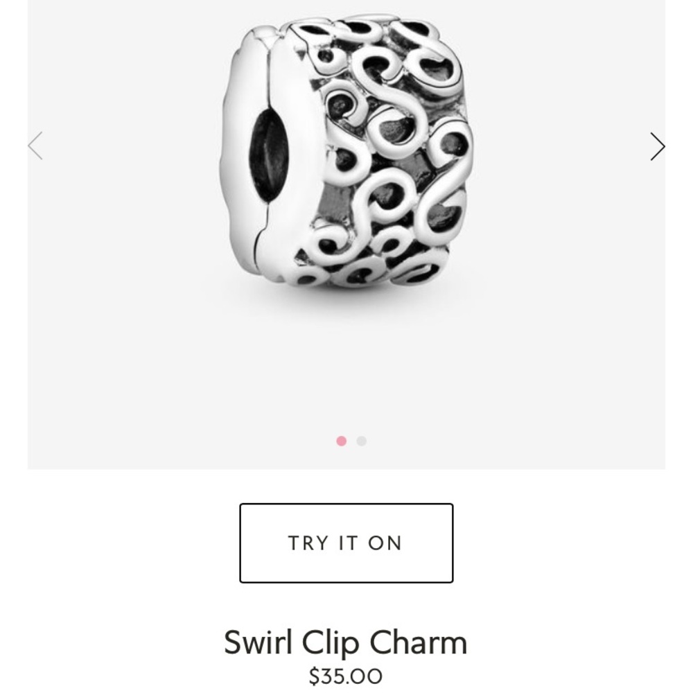 Pandora swirl clip charm